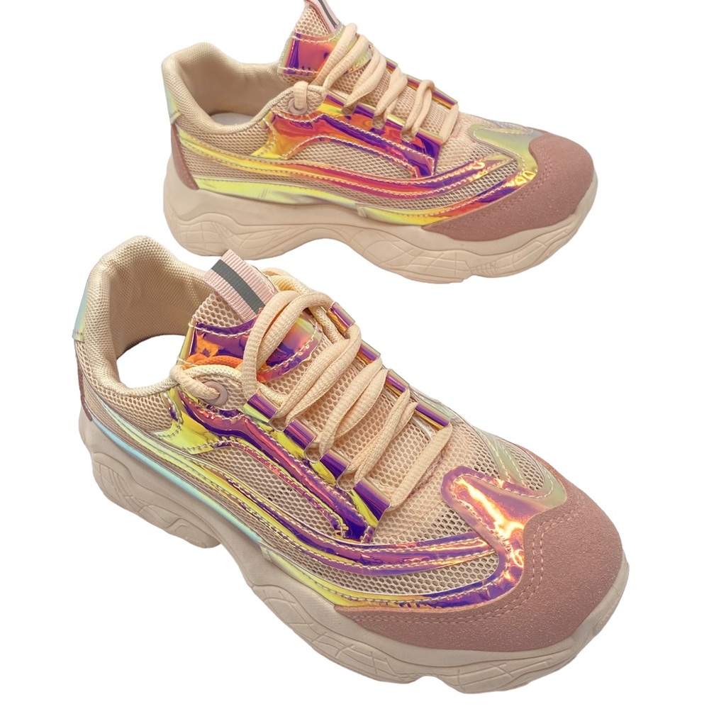 Maystar Rose Gold & Iridescent Sneakers